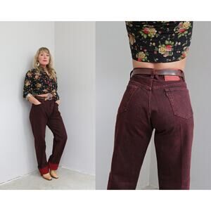 1980's Vintage Levi's 501 Oxblood Dyed Jeans ~ Women's LG XL 34" 35" Waist Men's